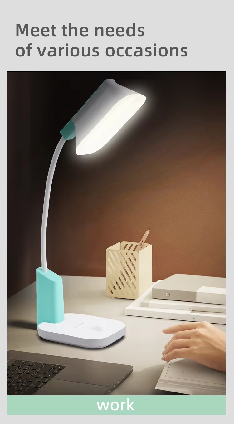 WEIDASI WD-6076GB AC/DC Rechargeable Eye Protection Warm Light Flexible LED Table / Desk Lamp. 