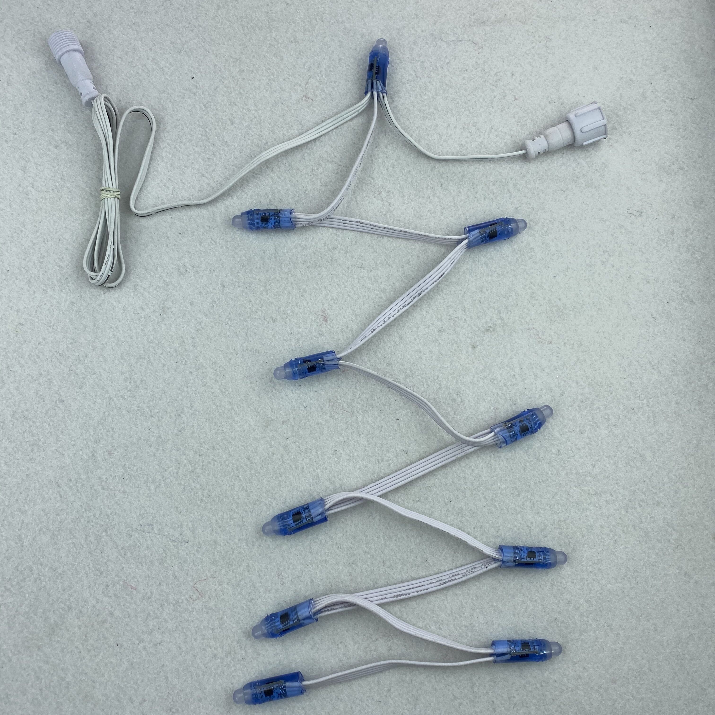 Peace Stake/10 pixels/set 12V WS2811 REGULATED pixels 18AWG Weisure time HITE wire,4’’(10cm) spacing,1-meter cable on XCONNECT pigtails. 