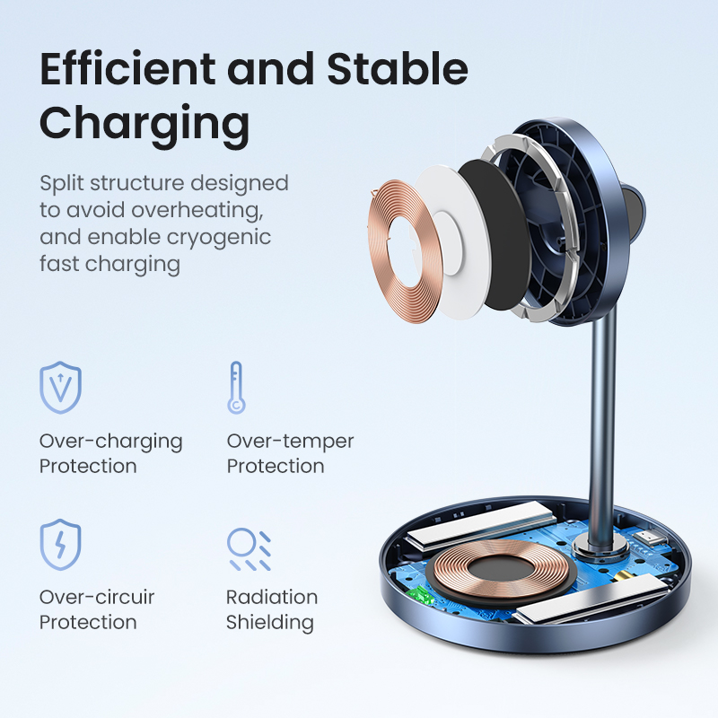 UGREEN Magnetic Wireless Charging Stand 20W Max Power 2in1 Charging Station for iPhone 14 Pro Max iPhone 13 AirPods Fast Charger. 