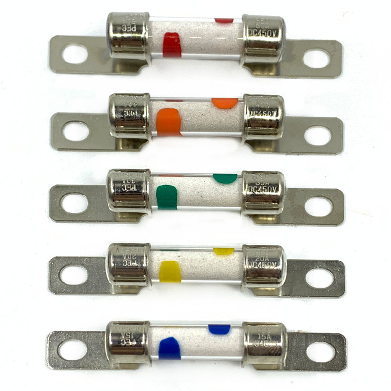 PEC New Energy Vehicle High Voltage DC450V fuse 10A/15A/20A/30A/40A/50A fuse tube electric compressor converter Automotive Fuses. 