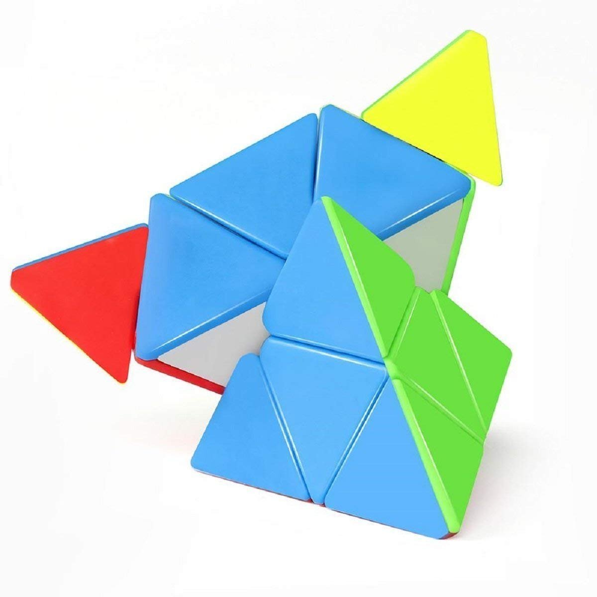 Pyraminx Pyramid Triangle High Speed Stickerless Rubik Cube-Multi Colora. 