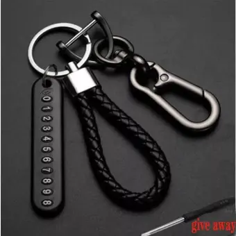 Pendant keychain Phone Number Bicycle Car Auto Motor Cycle Key Ring Anti-Lost Number Plate Mobile Number Gift for Husband