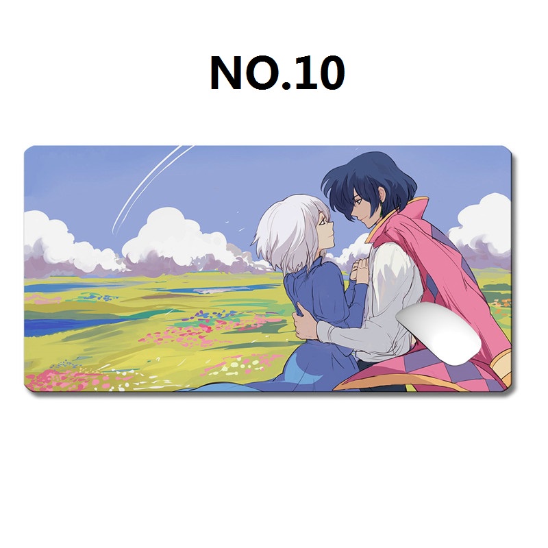 H&L Anime Howl's Moving Castle Patterned Mouse Pad Computer Keyboard Anti-Slip Pad Desk Decoration Pad. 