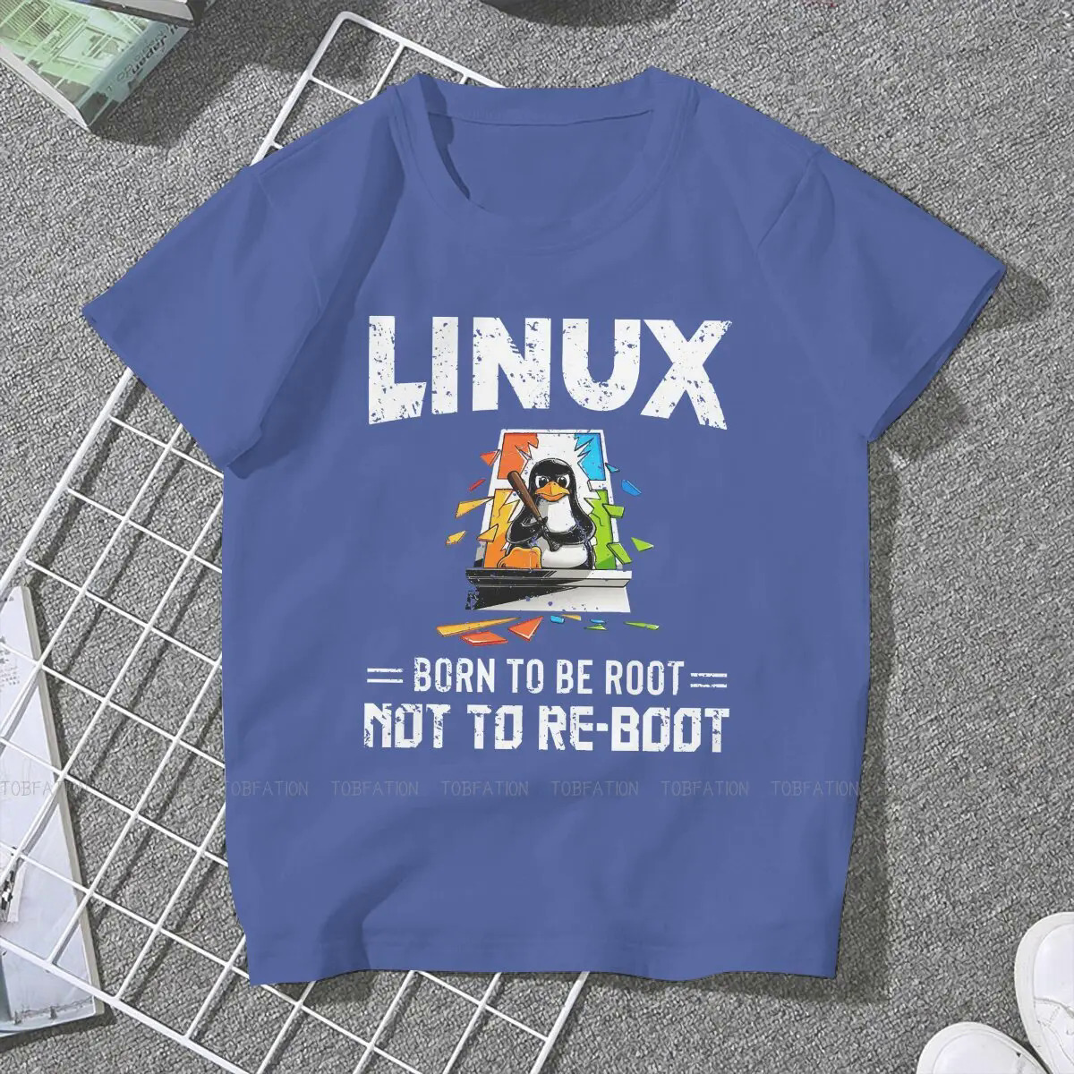 Linux Born To Be Root Not To Reboot O Collar TShirt Linux GNU Minix Unix Fabric Basic T Shirt Girl Tops Fashion Big Sale. 