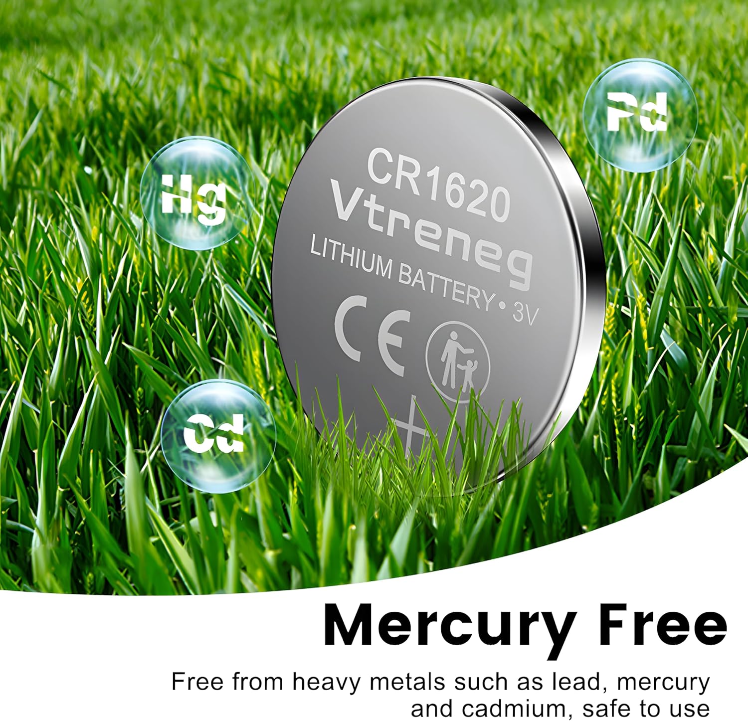 10 pack CR1620 battery, 1620 3V lithium coin button battery for key fob Airtag watch car remote battery. 