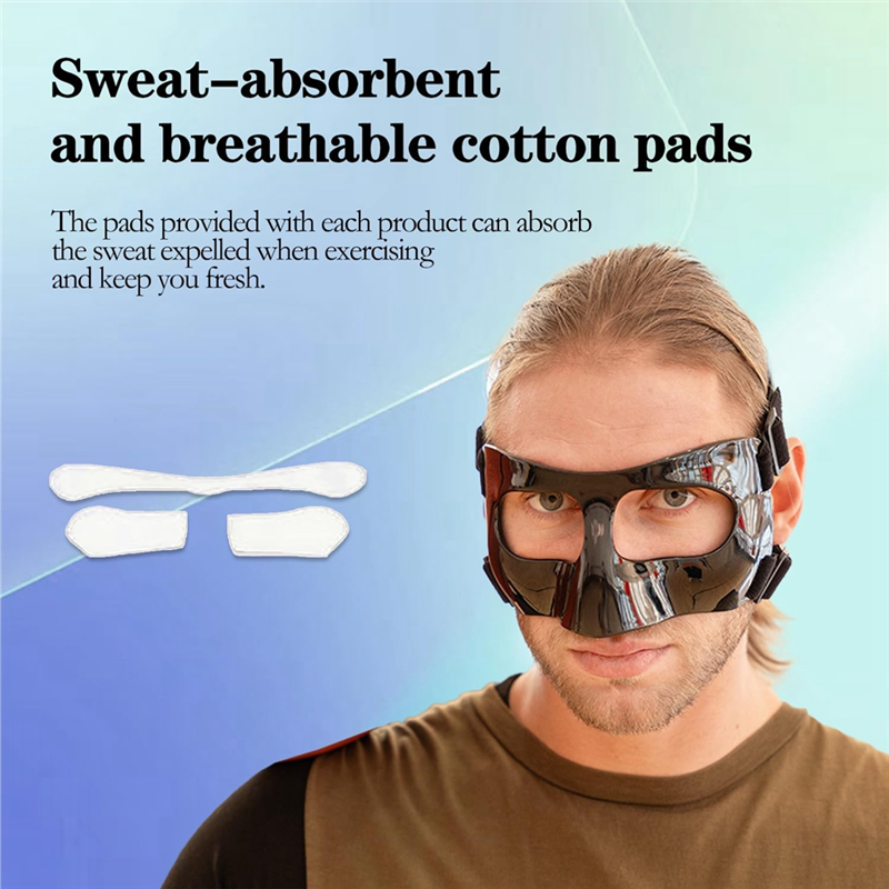 Sports Face Guard, Nose Guard for Broken Nose, Basketball Football Softball Training Face Protect Shield, Easy Install Easy to Use Clear Close. 
