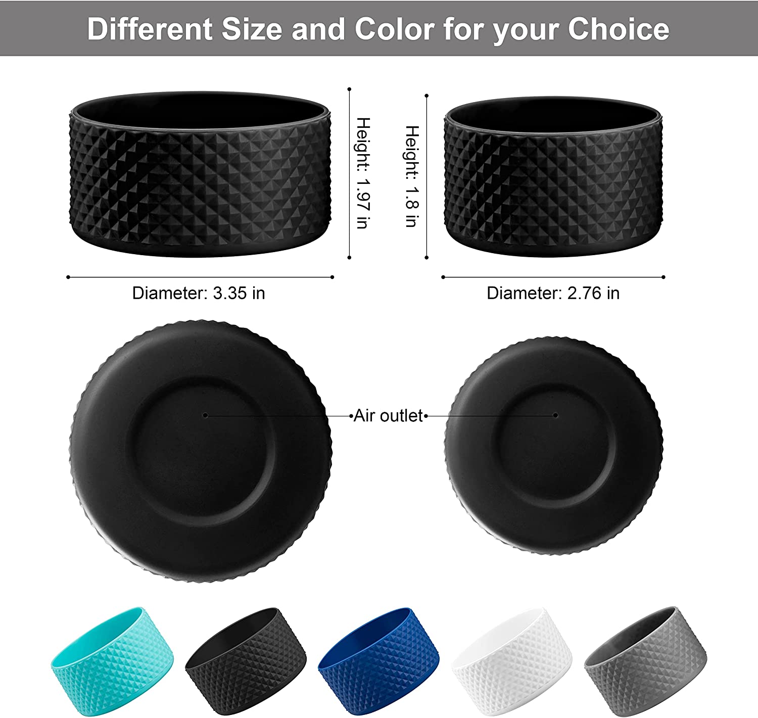 Newest Diamond Pattern Silicone Boot Case for 32oz&40oz Hydro Kleen Kanteen Aquaflask for hydro flask Kool Hydr8 Vacuum Flask Tumbler Aquaflask for hydro flask Accessories Diameter 9cm. 