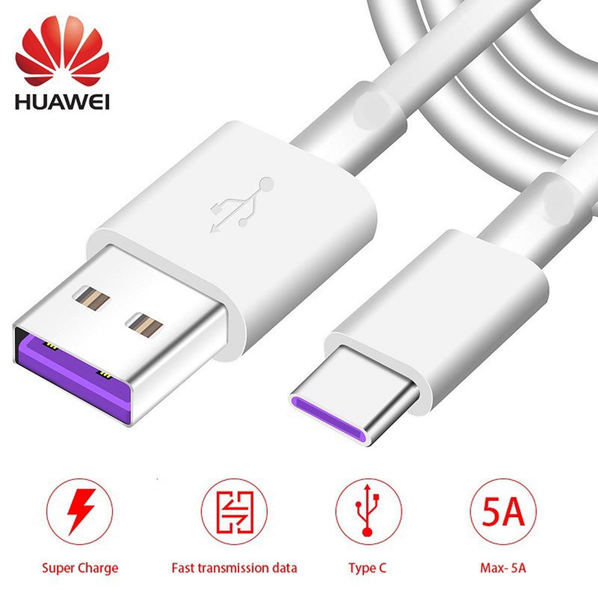 USB Type-C Fast Charging Data Cable For Huawei P10 / P10 Plus / P20 Lite / P20 Mate 30 Pro Mate 40 Pro P30 Pro USB Type C Cable - White