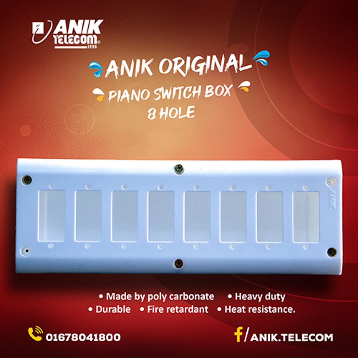 8 Hole Piano Switch Box, Piano Hole Box, Electrical Accessories, gang Switch Box, Small Switch Box, Modular Gang Box