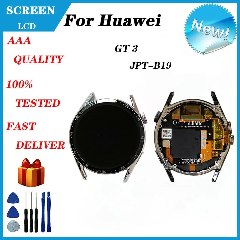For HUAWEI Watch GT 3 LCD display + touch screen For HUAWEI Watch GT3 JPT-B19 JPT-B29 LCD display AMOLED display 46mm. 