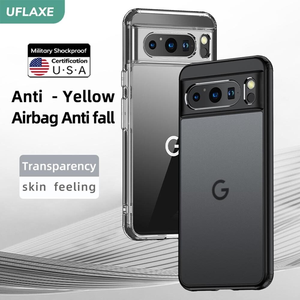 lthmy for Google Pixel 8 Pro Shockproof Hard Case Full Protection Back Cover Matte Transparent anti-yellow Casing. 