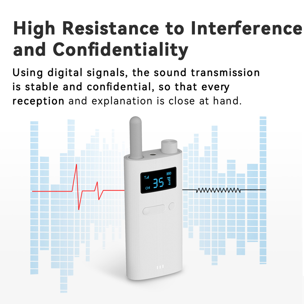 Tebe Wireless Tour Guide System with Microphone Portable Audio Transmitter Receiver for Church Excursion Museum Conference. 