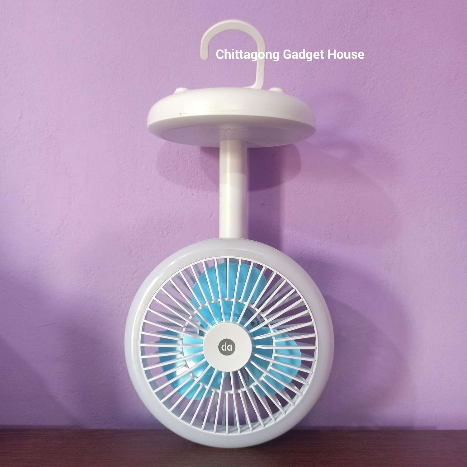 DURATION POWER DP-7632 Rechargeable 4000mAh Battery Up-Down Adjustable Three Speed Modes Fan With LED Lamp. 