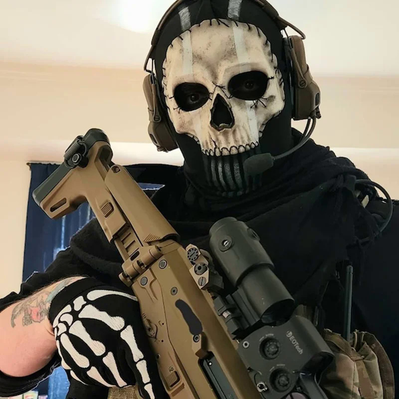 Ghost mask V2 - Operador MW2 airsoft COD Cosplay Airsoft Tactical Skull Full Mask. 
