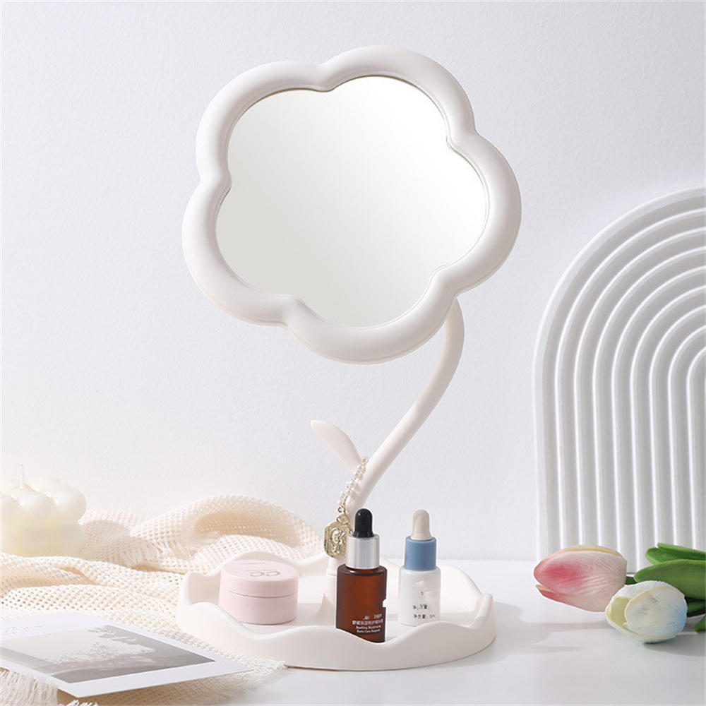 Desktop Makeup Mirror Reflective High-Definition Cute Dressing Mirror Sunflower Shaped Detachable Sunflower Mirror for Home Decor  Image Versatile Space Saving Gift-Ready Vanity Accessory Bedroom. 