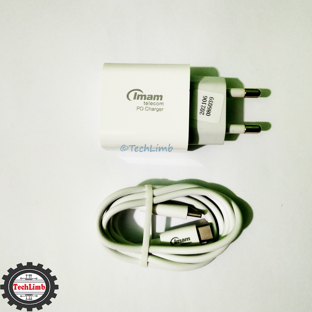 Fast Charger IM-S77 | 20W PD 5V/3A 9V/2.22A Power Adapter with Type-C Cable | Fast & Stable Charging | TechLimb – Best Price in Daraz BD!. 