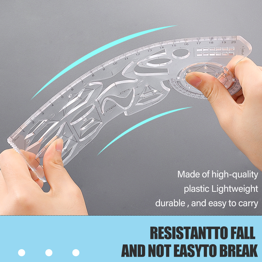 1/3Pcs Multifunctional Geometric Ruler Drawing Template Measuring Tool For Active Drawing Ruler School Office Supply Ruler. 