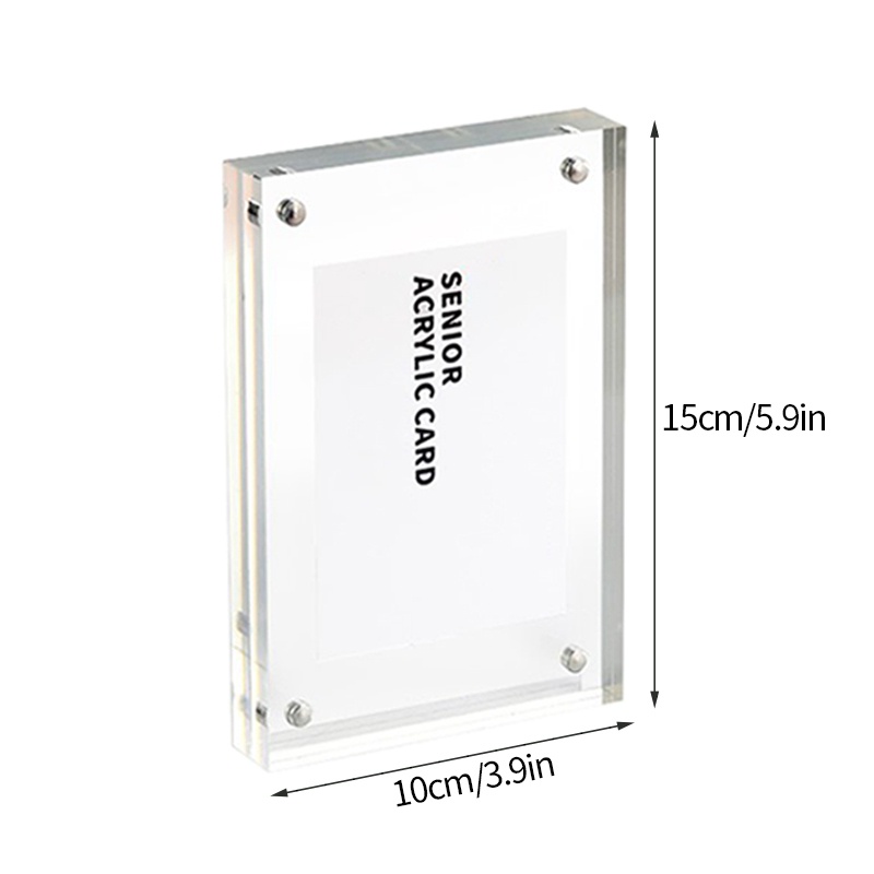 Acrylic Photo Frame Stand Display Picture Photo Frames ID Card Holder