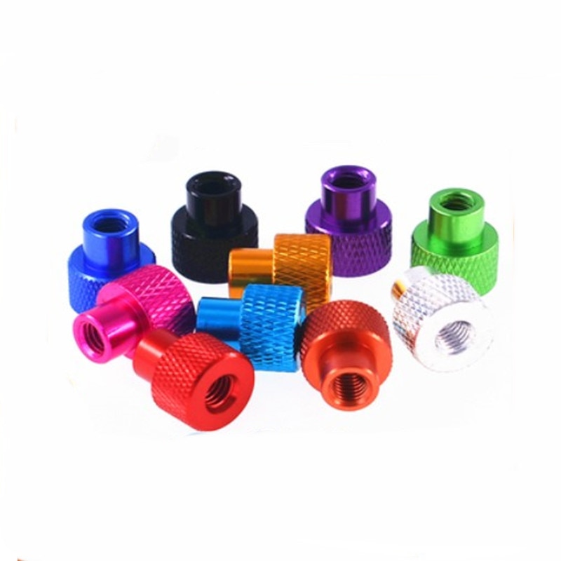 5pcs/lot M3 M4 m5 m6 m8 colourful aluminum  Frame Hand Tighten Flange Nut step knurled thumb nut. 