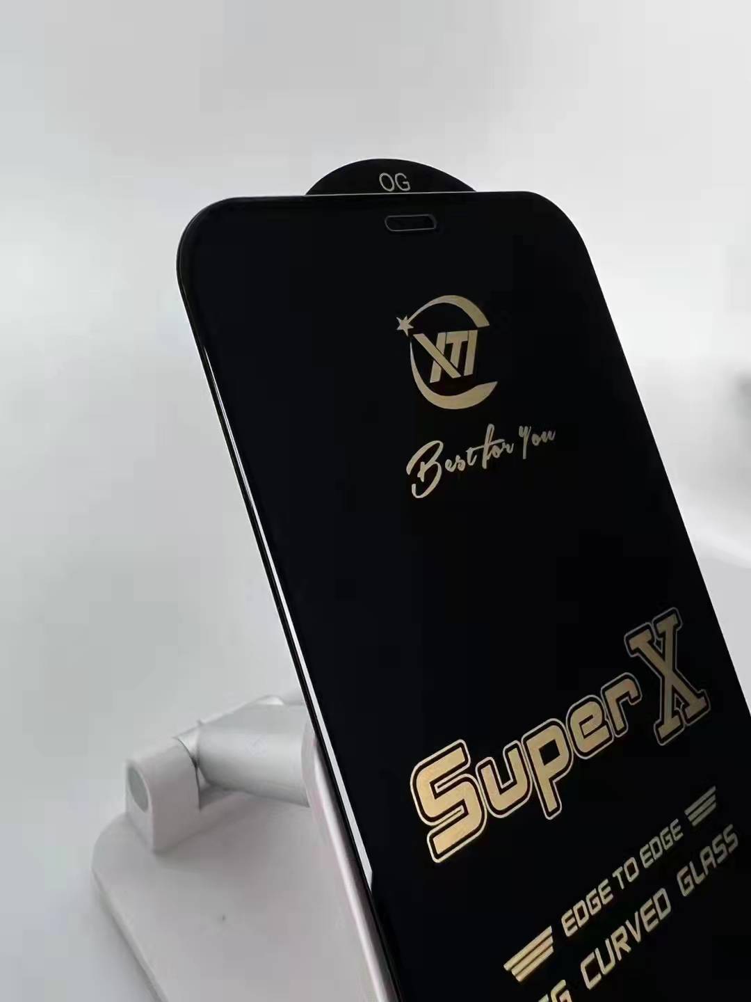 For Apple iPhone XR Tempered Glass Screen Protector Super X (Better than 6D/9D/11D/21D)-Black. 