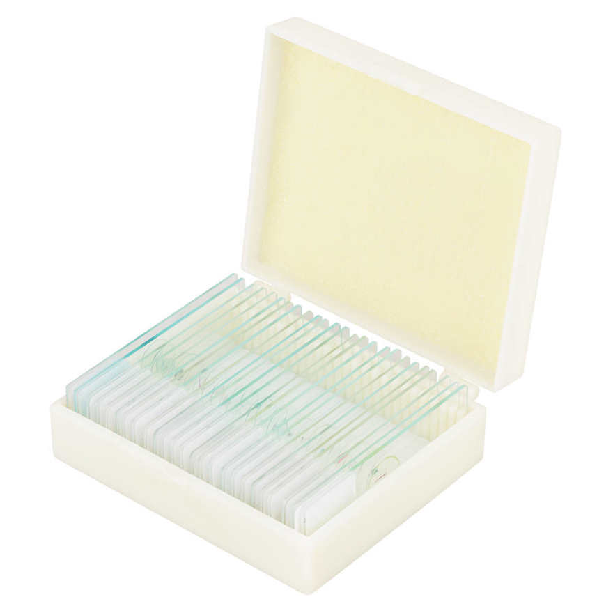 25pcs Biology Glass Prepared Microscope Slides Lab Specimens With Box DH. 