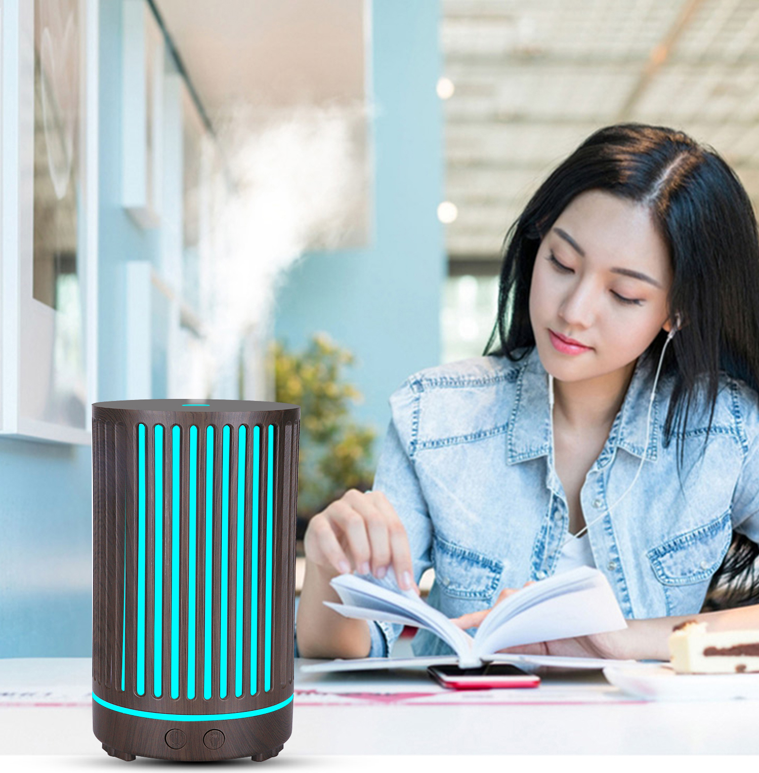 Tuya smart aroma diffuser wifi wireless oil essential diffuser air Humidifier Mist with LED Light App and Voice Remote Control. 