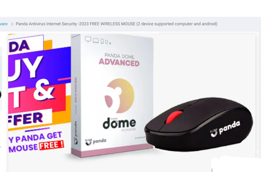 Panda Antivirus Internet Security -2023 FREE WIRELESS MOUSE (2 device supported computer and android). 