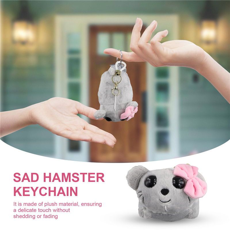 Cute Sad Hamster Plush Keychain Sad Hamster Meme Plush Pendanttoy Figure Soft Toy Stuffed Animal Keychain Decoration A. 