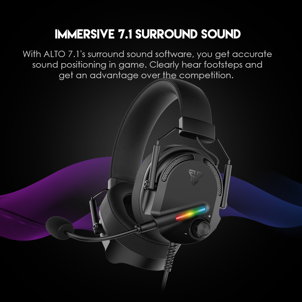 FANTECH HG26 Alto 7.1 USB Virtual Surround Sound Gaming Headset Immerse Yourself in Gaming Enjoy Crystal Clear Audio and Communication. 
