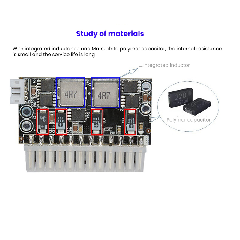 High Power 300W 12V DC5.5X2.5MM Input DC-ATX PSU Pico ATX Switch Mining PSU 24Pin MINI ITX DC ATX PC Power Supply 12V 300W Power Supply. 