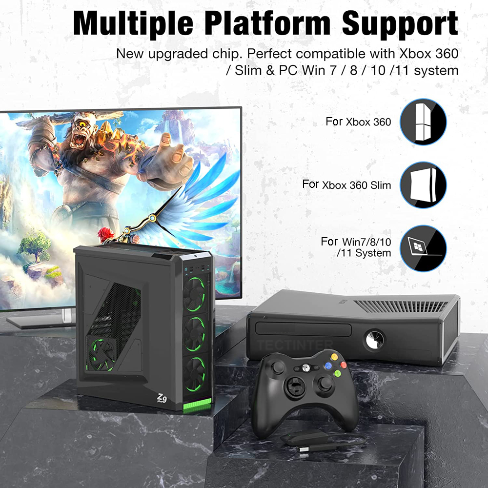 2.4G Wireless Gamepad For Xbox 360 Console Controller Receiver Controle For Microsoft Xbox 360 Game Joystick For PC win7/8/10. 