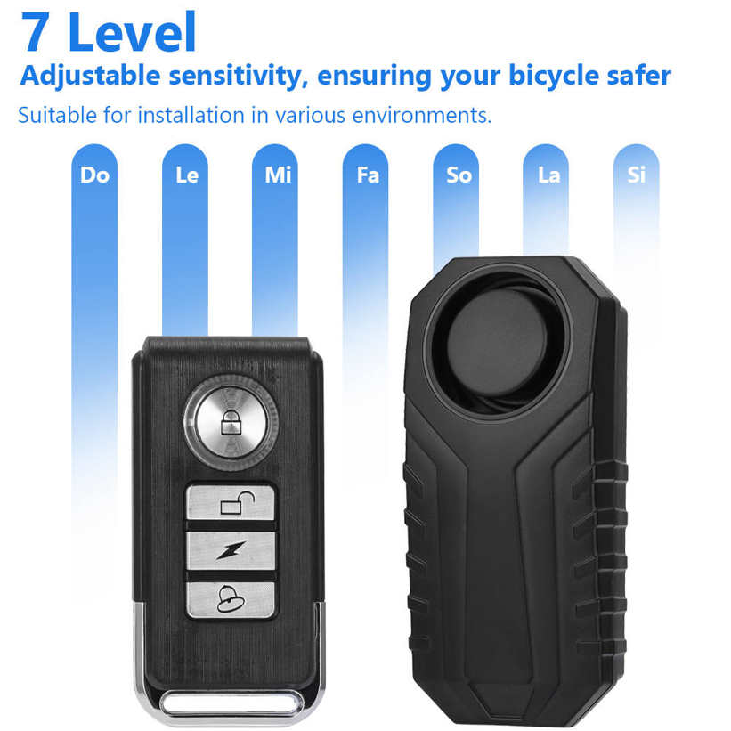 MR-22R2 Wireless Bicycle Bike Anti- Alarm Security Remote Control Lock IP55 Waterproof Loud Sound. 