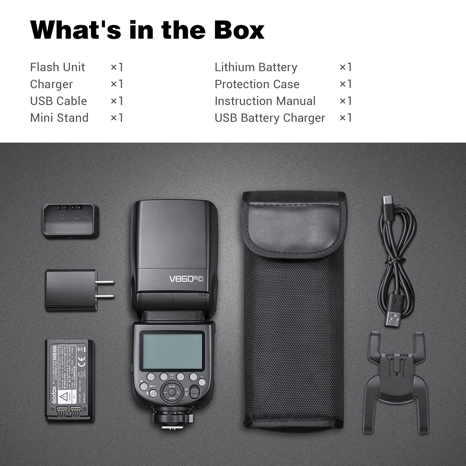 New- Godox V860 III-C 2.4GHz Wireless TTL II HSS Flash Speedlite for Canon. 