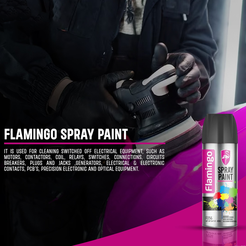 Flamingo Spray Paint F056 450ml Black Color 1 piece