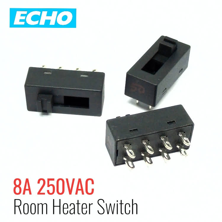 8A 250VAC 3 Position 8 Pin SPDIF Slide Switch for Room Heater. 