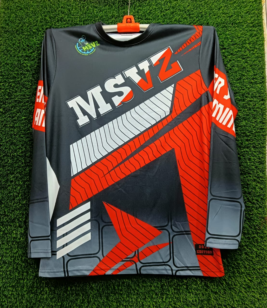 MSVZ Red Full Sleeve Four Part Jersey For Men 2023