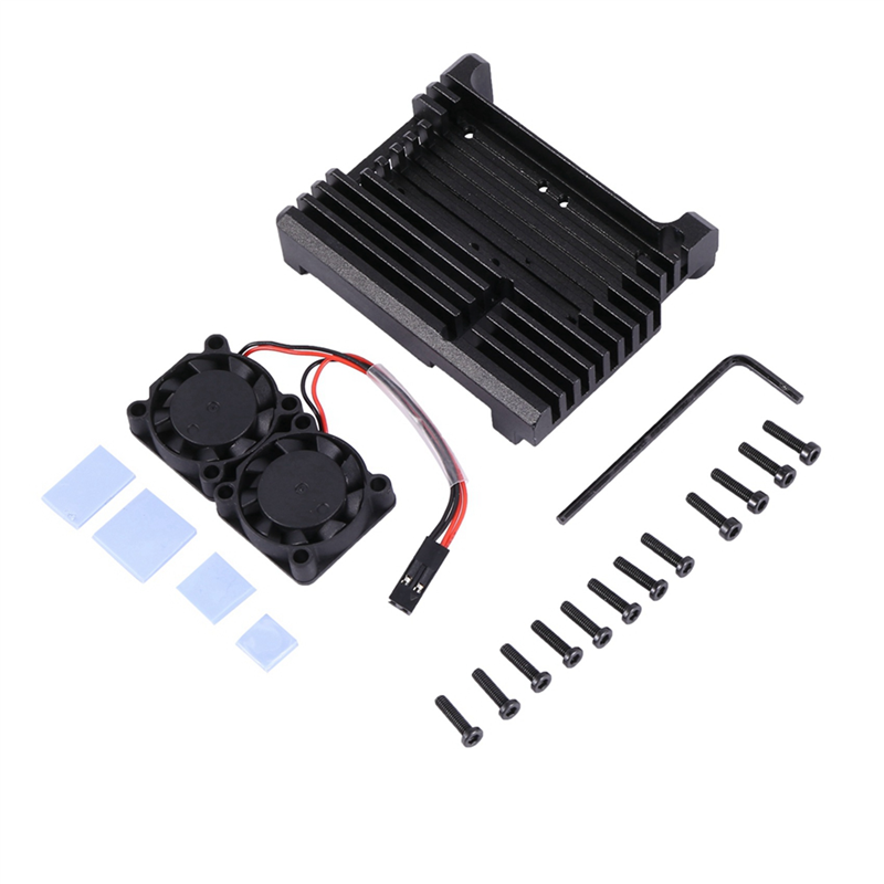 for Raspberry Pi 4 Case-4 x radiator
4 x set of mounting screws-black. 
