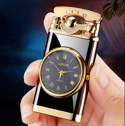 Elegant design Windproof Lighter Vintage Watch Bezel Jet flame Torch, Gadget Gifts For Men & Women. 