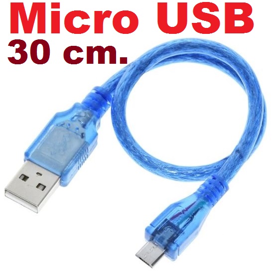 30cm Micro USB Cable for ESP8266 ESP32 Arduino Due. 