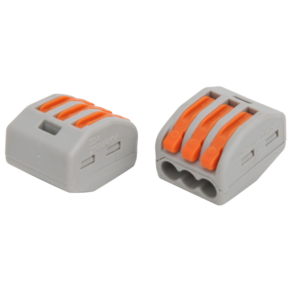 15 Pcs PCT-213 Connector Spring Terminal Block 3 Way Cable. 