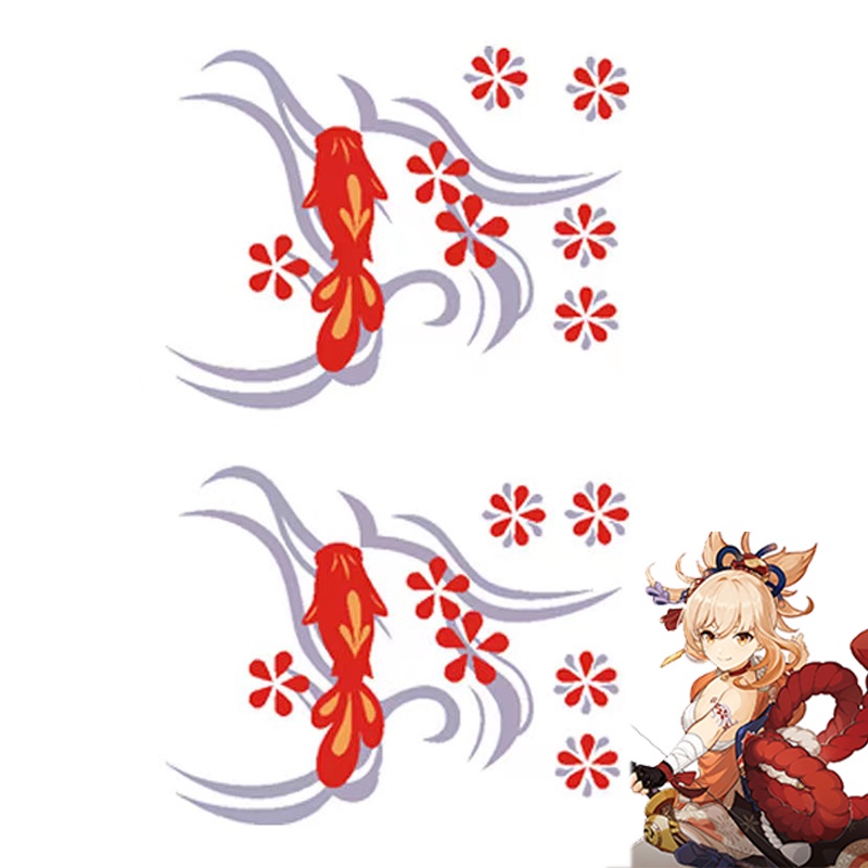 Game Genshin Impact Tattoo Stickers Xiao Albedo Barbatos Yoimiya Sticker Halloween Party Cosplay Accessory Gifts. 