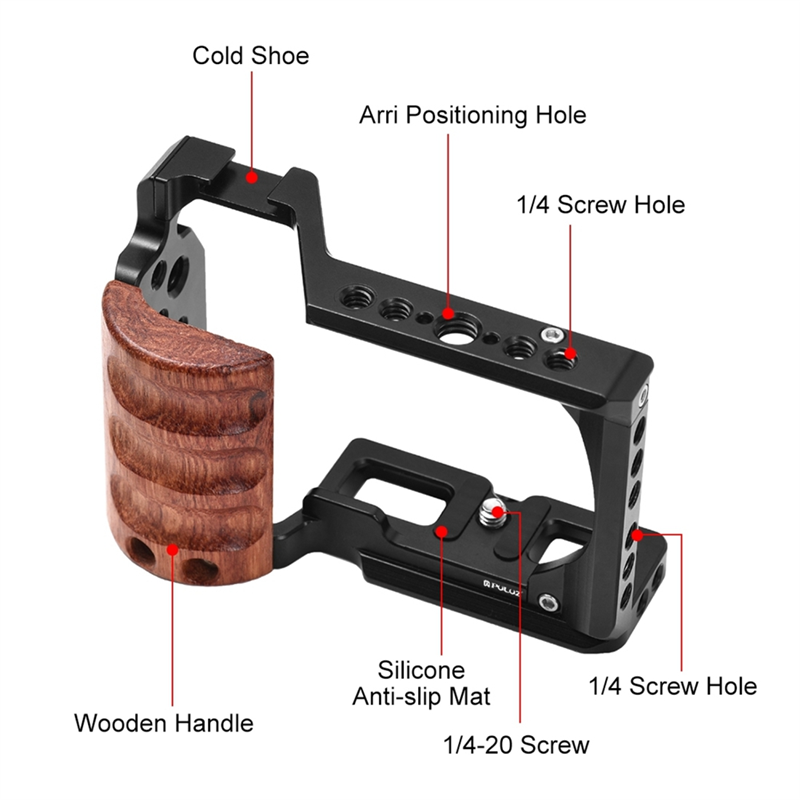PULUZ 1 PCS Replacement Parts Accessories for Sony ZV-E10 SLR Camera Aluminum Alloy Rabbit Hutch Digital Camera Multi-Function Protection Rabbit Hutch. 