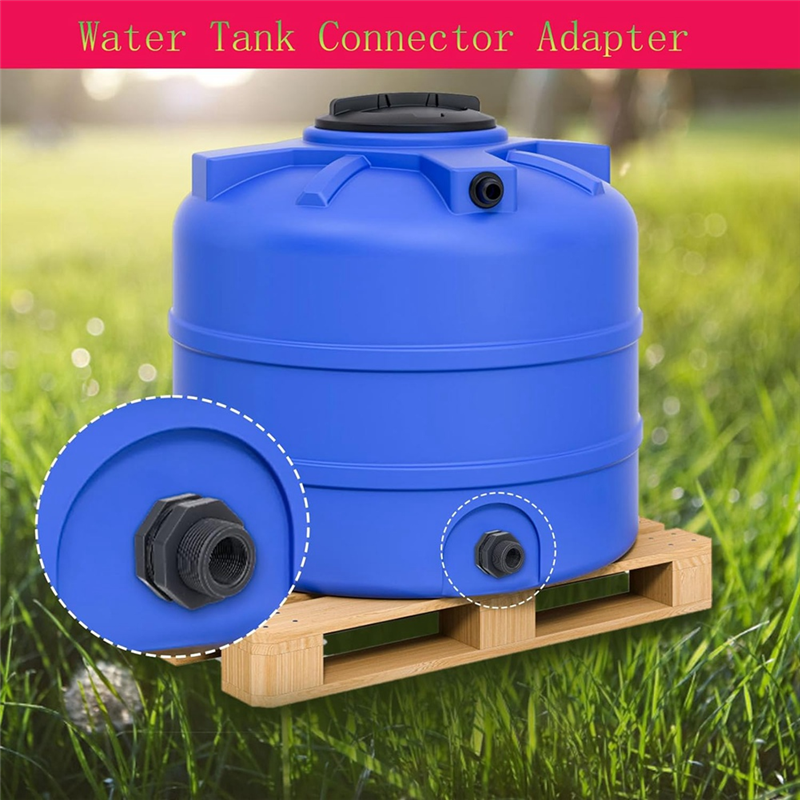 1Set PVC Bulkhead Fitting 3/4 Inch with Plugs Garden Hose Adapter with Clamp Kit Water Tank Connector Thru-Bulk Pipe Fitting. 