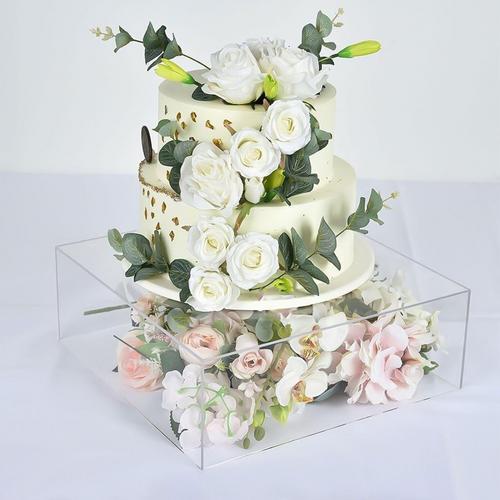 Cross-Border Hot Transparent Square Acrylic Cake Frame Fillable Cake Stand Wedding Banquet Party Points. 