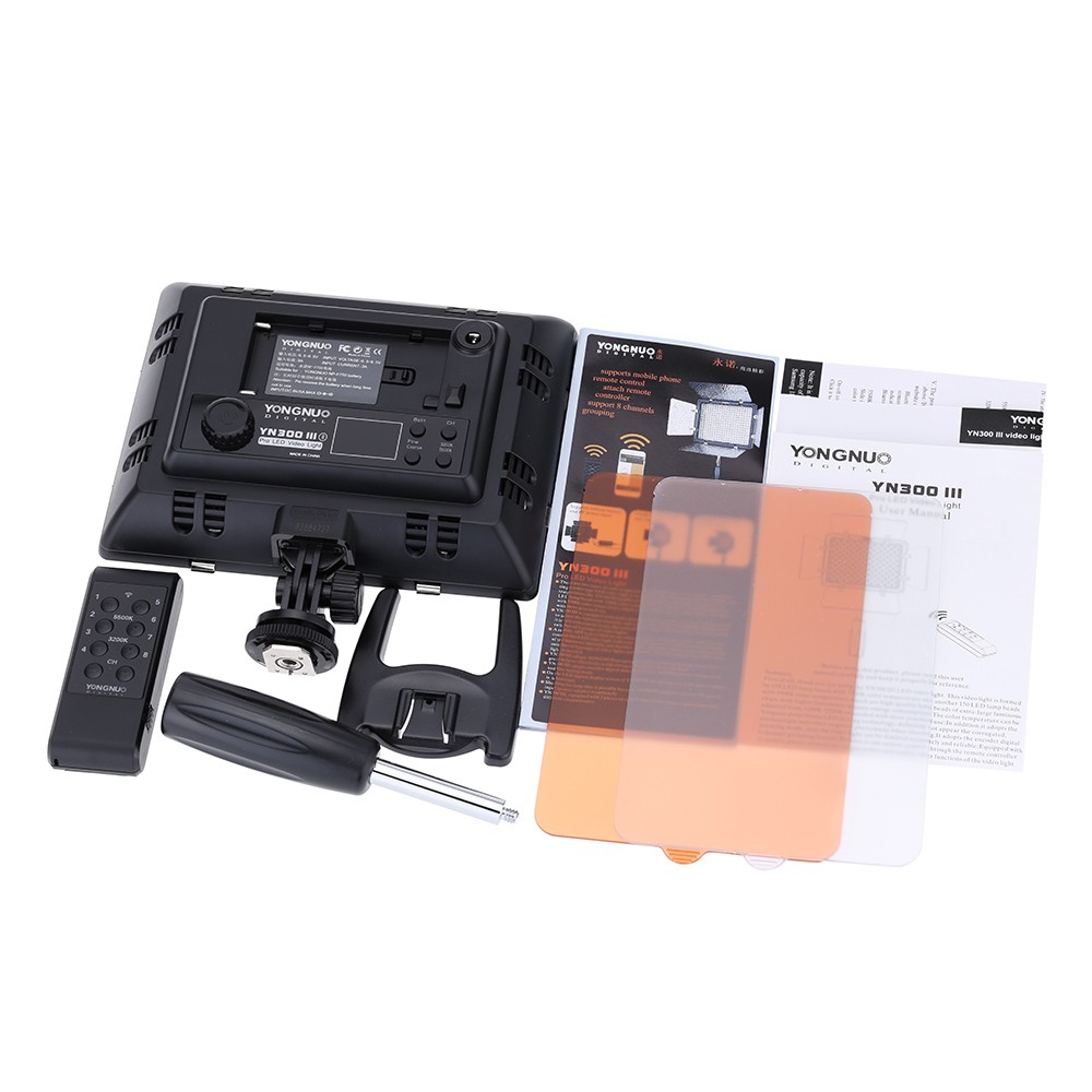 YONGNUO YN300 III LED Camera Video Light with IR Remote Phone Operation. 