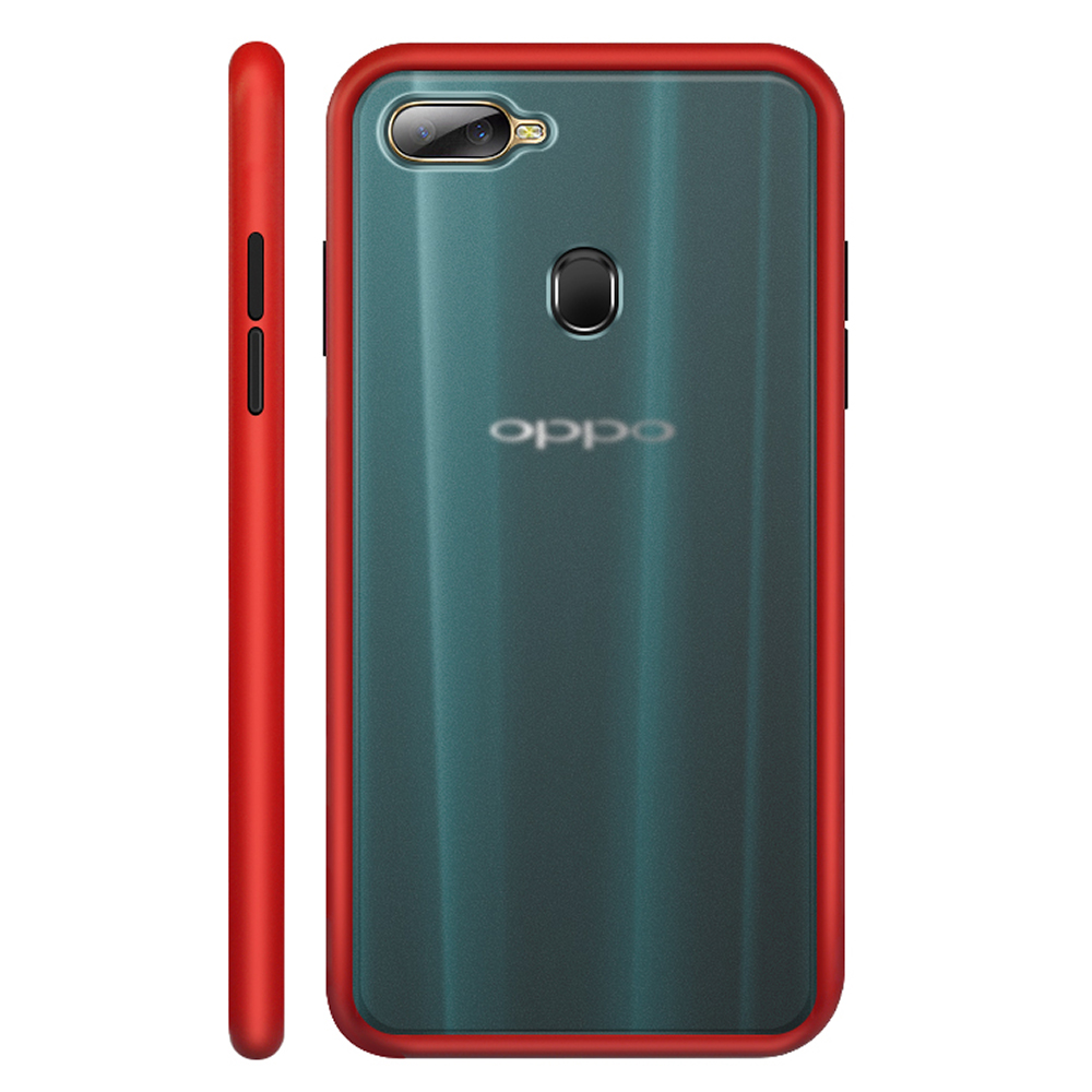 Casing for OPPO A7 Translucent Matte Hard PC Back Flexible Shockproof TPU Bumper Case Cover. 