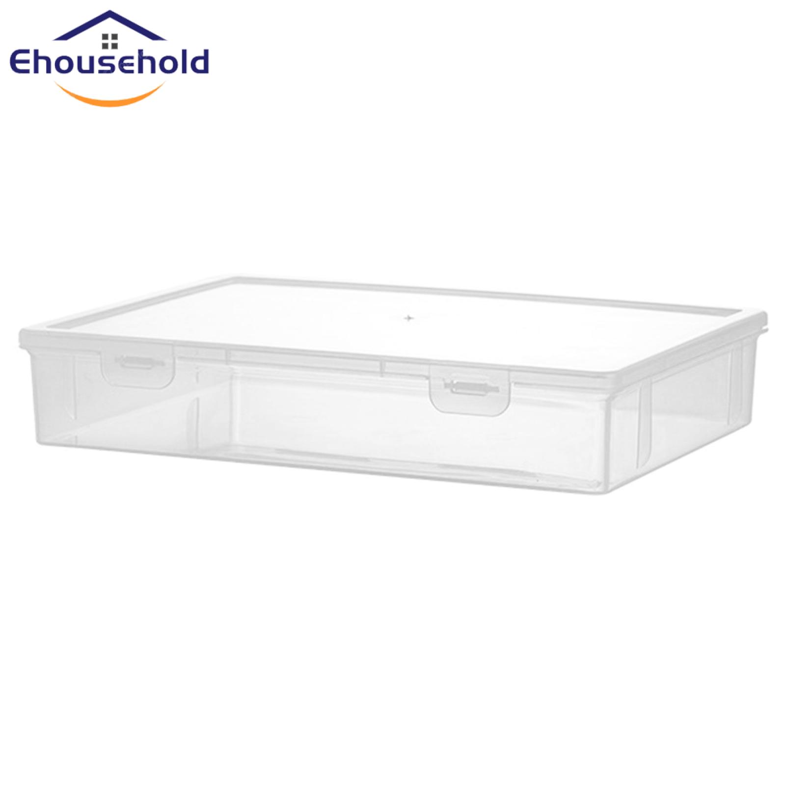 File Storage Box with Lid Large Capacity A4 File Organizer Transparent Dust-proof Container for Home Office Supplies Stationery Jewelry Certificates Portable Multifunctional Plastic Box File. 