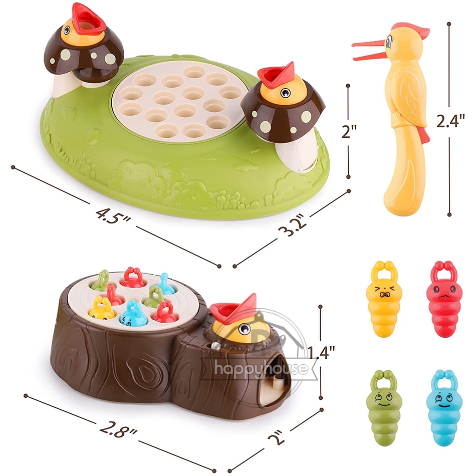 Misical Woodpecker Feeding Toy For Kids Electronic Bird Play Set Montessori Educational Learning Game Toys for Boy Girl Child. 