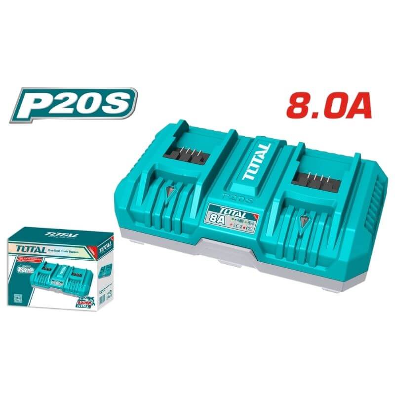 20 V 8.0 Ah 2-Port Lithium-Ion Battery Charger Total - Tfcli2082