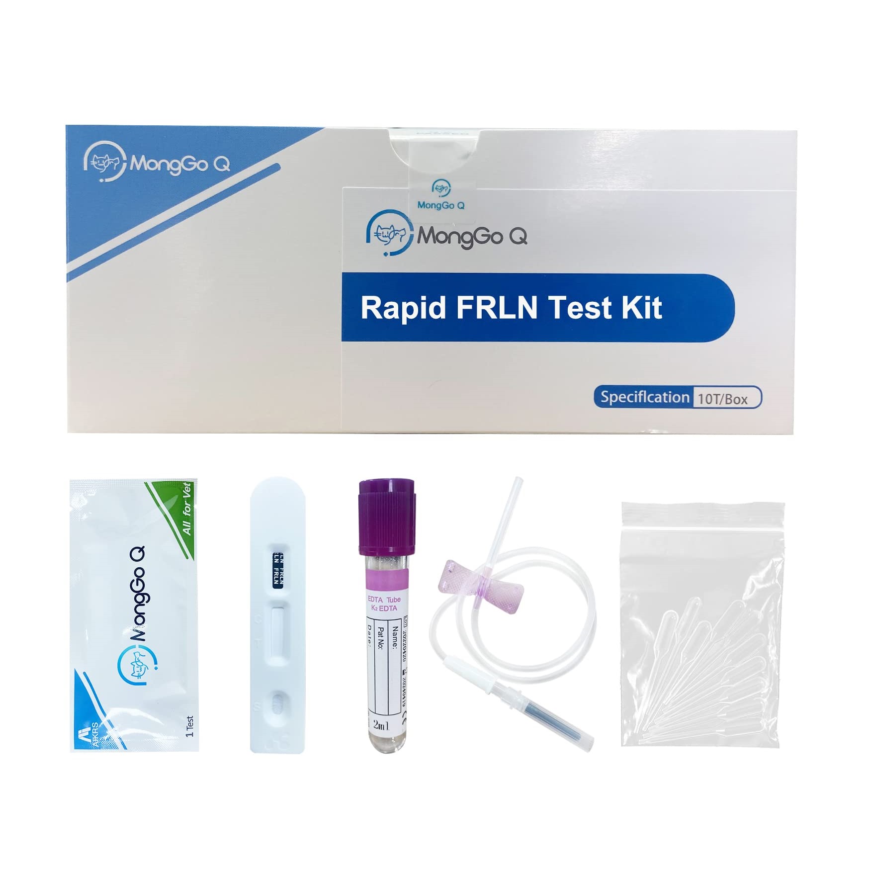 Monggo Q-early pregnancy test kit for pet cat early pregnancy test kit simple operation one-time use complete tool frln 10PCs. 